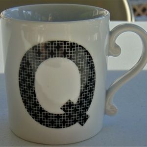 West Elm "Q" Letter Initial Monogram Cup/Mug
